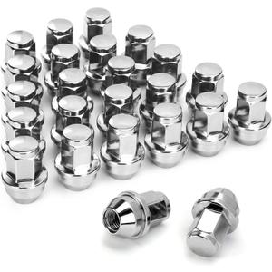 Dynofit M14x1.5 OE Lug Nuts for F150 Expedition 2015-2025, 24pcs 14mmx1.5 OEM Lugnuts fit Lincoln Navigator 2015-2025, One-Piece Design Aftermarket Wheel Nuts fit 6 Lug F-or-d Steel&Aluminum Wheel (Silver)