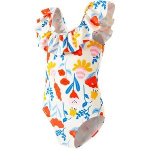 Angel season Girls Swimsuits Kids Bathing Suit One Piece Swimwear with UPF 50+ Cute (6-7 Years, Flower)