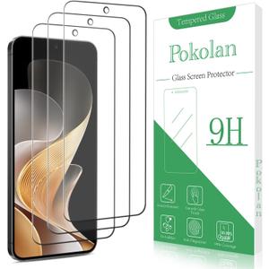 2 x Pokolan 3 Pack Designed for Samsung Galaxy S24 FE 5G Tempered Glass Screen Protector, Fingerprint Unlocking, Bubble Free, Anti Scratch, Case Friendly (Clear)