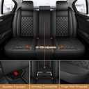 Pariitadin Leather Car Seat Covers Full Set, Waterproof Breathable Faux Leather Automotive Seat Covers for Cars, Non-Slip Car Interior Covers Universal Fit Most Cars Sedans Trucks SUVs, Black