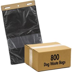 Zero Waste USA - 800 ONEpul dog waste station refill header bags - Dispense 1 bag at a time with our trademarked pull-strap. Designed to fit any dog waste header stations. (8 headers of 100 bags)