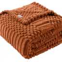 50x70 Inch Rust Throw Blanket - Soft & Fluffy Fleece, Cute & Aesthetic, Perfect for Sofa, Couch, Chair, Bed, Living Room & Bedroom, All-Season Use, Plush & Cozy Decorative Blanket