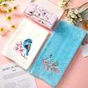 3 Pcs Bird Decorative Hand Towels for Bathroom 100% Cotton Embroidered Farmhouse Bathroom Decor 14 x 29 Inch Cherry Bluebird Blossom Hand Towel Gift for Kitchen (Pastel Color)