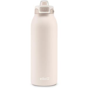 Ello Pop & Fill 40oz Stainless Steel Water Bottle with Quick Fill Technology, Double Walled and Vacuum Insulated Metal, Leak Proof Locking Lid, Sip and Chug, Reusable, BPA Free, Tonal Cream