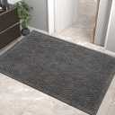 HIYARD Sturdy Front Door Mat, Absorbent Muddy Dirt Resist Welcome Door Mats Outdoor Indoor, Stain and Fade Resistant, Non-Slip Rubber Backing Low Profile Doormat for Entryway, 3624, Grey