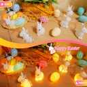 Easter String Lights with 10 LED Bunny Cracked Egg - 8.2Ft Battery Powered Light with Timer Function - Fairy Spring Lighting for Indoor House Party Classroom Bedroom Rabbit Decorations - Clear Wire