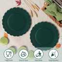 2 x 40 Pcs Green Scalloped Paper Plates 7inch Disposable Green Scalloped Dessert Plates for Graduation Birthday Baby Shower