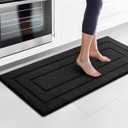 GRANNY SAYS Kitchen Mats for Floor, 47 x 20, Kitchen Rugs Non Slip Washable, Thick Floor mats for Kitchen, Laundry, Kitchen Carpet Non Skid, Black