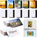 Honoson 30 Pack Magnetic Canvas Panel for Painting 4 x 6 Inch Large Square Flat Canvas Board with Magnet Back Art Gift Craft Set Bulk Pack Tiny Thin Canvases for Refrigerator Decor