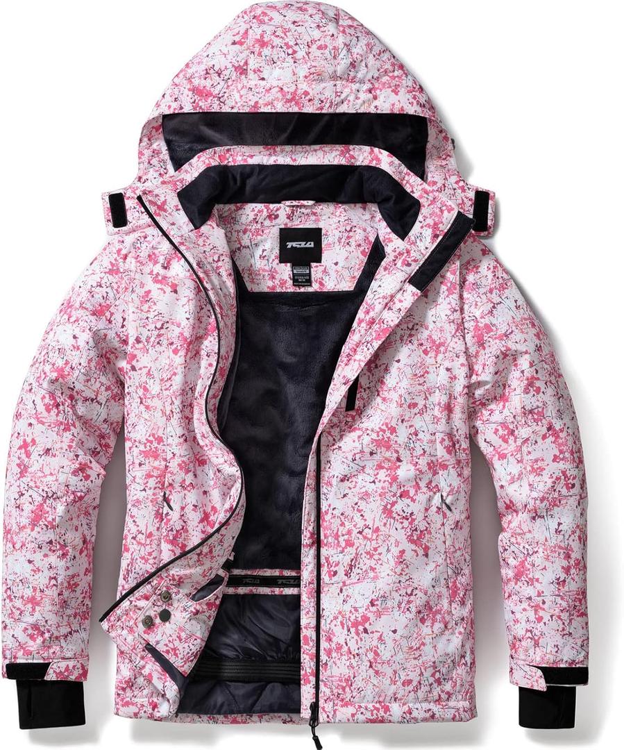 TSLA Women's Winter Ski Jacket, Waterproof Warm Insulated Snow Coats, Cold Weather Windproof Snowboard Jacket with Hood