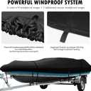 Heavy Duty Jon Boat Cover, 14.1-17ft Marine Grade Waterproof Tarp Covers with Adjustable Windproof Tightening Strap & Anti-UV fit 14ft 15ft 16ft 17ft Jon Boat/V-Hull/Fishing Boat