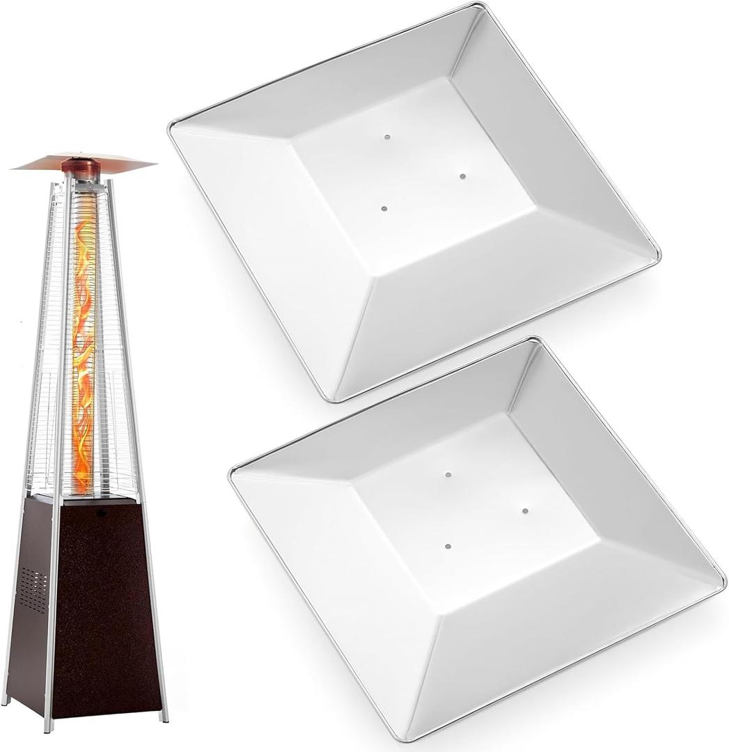 2 Packs Pyramid Patio Heater Heat Reflector Shield Top (4.33inch Hole Spacing), Outdoor Heater Replacement Parts Aluminum Reflector Shield, Suitable for Most Pyramid Gas Heater, Glass Tube Heater
