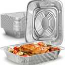 Thickened 9"x13"Aluminum Foil Pans (10 Pack) - Disposable Steam Table Pans for Baking, Cooking, Roasting Food Prep - Deep 2.5" Full Size Hotel Pan, Freezer Oven Safe, Durable to-Go Containers (Stripes)
