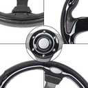 Universal EZGO Steering Wheel with Black Aluminum Frame Golf Cart Steering Wheel for Yamaha Club Car DS and Precedent Tempo, RXV & TXT
