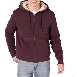 Amazon Essentials Hoodie For Men, Sherpa-Lined Full-Zip Fleece Sweatshirt M