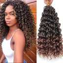 18 Inch Pre Looped Crochet Hair for Black WomenGogo Curl Curly Crochet Hair with Deep/Water/Ocean Wave Texture, Lightweight Synthetic Hair, Easy Install, Natural Look (8 Packs, 1B/30)