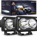 Nilight 2PCS 3Inch Motorcycle Led Pods 1300LM Built-in EMC Driving Light Super Spotlight Offroad Fog Auxiliary Lamp for Motorbike SUV ATV Truck Boat Tractor Forklift (White)