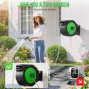 Retractable Garden Hose Reel, 5/8 in x 100 ft Heavy Duty Wall-Mounted Hose Reel with 180° Swivel Bracket, 10-Pattern Nozzle, Automatic Slow Rewind System, Any Length Lock for outside Watering,Cleaning