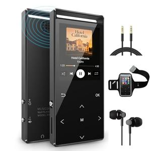 MP3 Player 64GB with Bluetooth Sport Armband,FM Record,Shuffle Play,Line-in rip Music,Voice Record,HiFi,Multifunction,Metal Shell