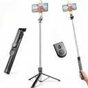 71" Phone Tripod Selfie Stick with Light, Cell Phone Tripod Stand with Wireless Remote Compatible with iPhone and Android Phone