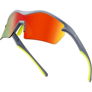 BIRCEN Mens Polarized Sunglasses for Sports: TR90 Lightweight Sun Glasses Wrap Around Shades for Fishing Driving Cycling