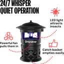 Dynatrap DT2030SR Fly Traps Outdoor - Mosquito & Flying Insect Killer for 1 Acre – Kills Mosquitoes, Flies, Gnats, Wasps - Bug Zapper Alternative - Black
