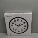 AKCISOT 14 Inch Wall Clock Silent Non-Ticking Modern Wall Clocks Battery Operated - Analog Classic Clock for Office, Home, Bathroom, Kitchen, Bedroom, School, Living Room(Black)