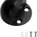 Floor Mounted Door Stops, Stainless Steel Door Stoppers for Floor, Floor Door Stop Mounted Half Moon, with Screws, for Hard Floor Concrete Floor(Black,1 Pcs)