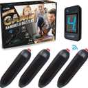 Digital Energy Wireless Handheld Game Buzzer System - Console Displays First Buzz-in - Great for Jeopardy, Family Feud, Trivia and Buzzer Games - 4 Joystick Buzzers