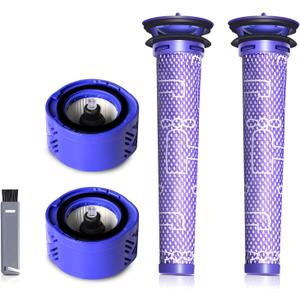 4-Pack HEPA Vacuum Filter & Pre-Filter Kit Compatible with Dyson V6 Stick Vacuum Filters (Replaces Part 965661-01 & 966741-01)