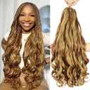 French Curly Braiding Hair 24 Inch 6 Packs Loose Wave Bouncy Crochet Hair Pre Stretched 100g/pack Yaki Curly Braiding Hair for Black Women Hair Extensions (P27/30)
