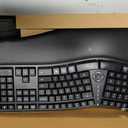 MEETION Ergonomic Keyboard and Mouse, Wireless Keyboard with Vertical Mouse, Split Curved Keyboard with Wrist Rest, Natural Typing USB Receiver Rechargeable Full Size, Windows/Mac/PC/Laptop, Large