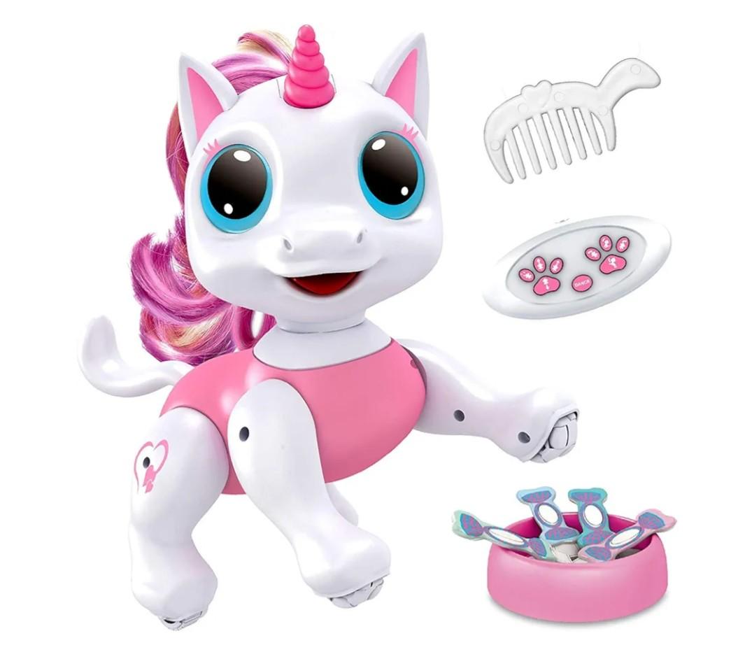 Power Your Fun Robo Pets Unicorn Toy for Girls and Boys - Remote Control Robot Toys with Interactive Hand Motion Gestures, STEM Programmable Treats, Walking, Dancing Robot Unicorn Kids Toy (Pink)