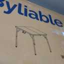 34" Square Folding Card Table, Fold-in-Half Utility Portable Table, White