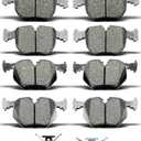 D681 D683 8pcs Ceramic Front Rear Brake Pads With Clips Fit For BMW 740i 1995 1997-2001,For 740iL 1995-2001,For M5 2000-2003,For X5 2000-2006