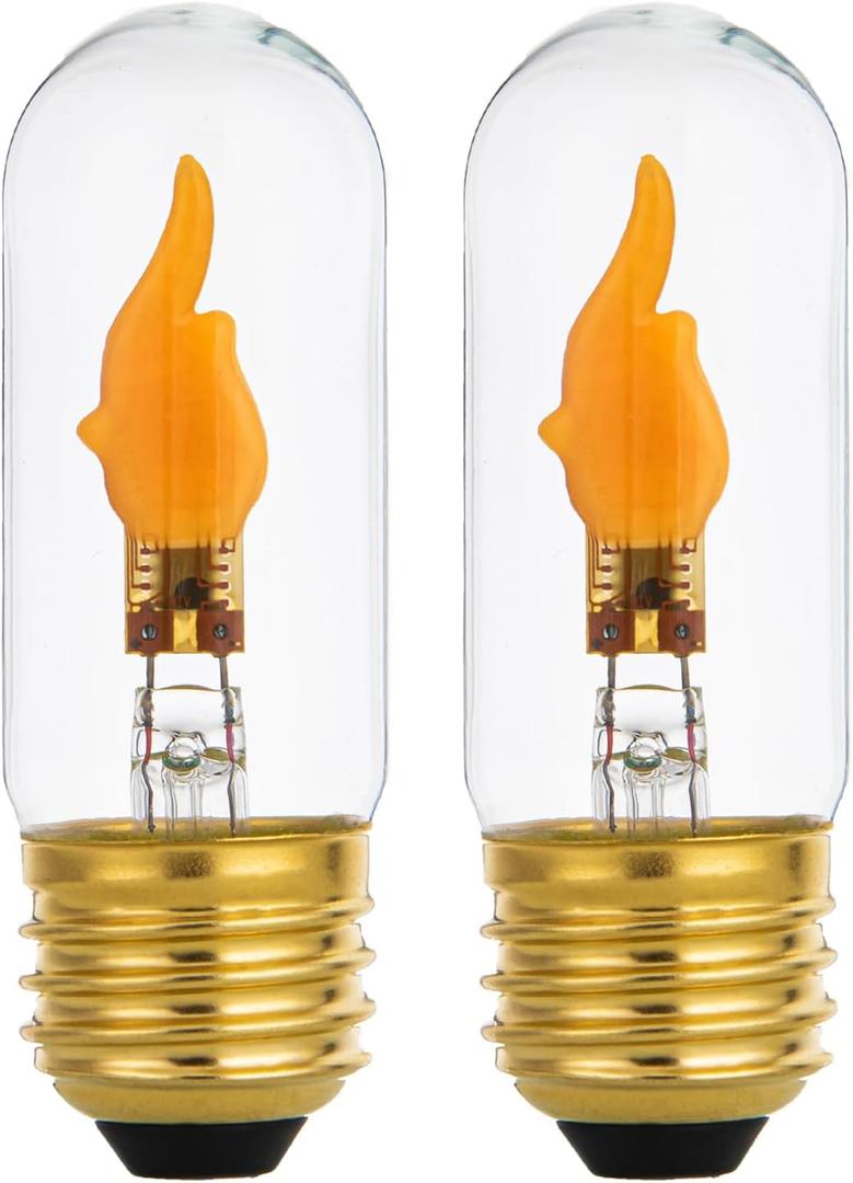 Flickering Light Bulbs E26 Standard Base Flame Light Bulb, LED Flickering Flame Light Bulbs for Christmas Hallowee Decoration, 2 Pack