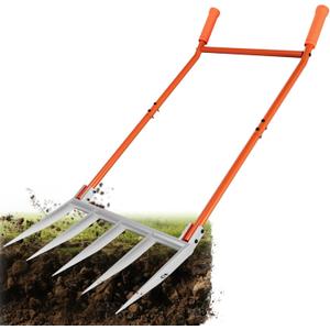 5-Tine Broadfork, 50" Broad Fork Garden Tool Heavy Duty Digging Pitch Fork with H-Shaped Design for Gardening, Farm Cultivating, Loosening Soil 5-Tine Broadfork, 50" Broad Fork Garden Tool Heavy Duty Digging Pitch Fork with H-Shaped Design for Gardening, Farm Cultivating, Loosening Soil