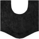 Home Weavers Waterford Collection 100% Cotton Tufted Bath Rug, Extra Soft and Absorbent Bath Rugs, Non-Slip Plush Bath Carpet, Machine Wash, Bath Mat for Bathroom, 20"x20" Contour, Black