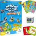 72 PCS Animals Memory Matching Game for Kids, Animal Theme Memory Board Game for Toddlers, Memory Cards Concentration Game for Ages 3 and Up