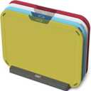 Joseph Joseph Duo Icon 4-piece colour coded Cutting Board Set with Storage Stand, Multicolour