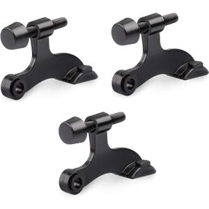 HOMOTEK 3 Pack Hinge Pin Black Door Stopper,Adjustable Deluxe Heavy Duty Door Stopper 2-1/2"x1-3/4,with Black Rubber Bumper Tips
