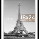 upsimples 18x24 Picture Frame, Display Pictures 16x20 with Mat or 18 x 24 Without, Wall Hanging Poster Frames, Black, 1 Pack