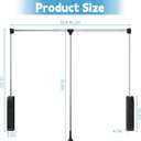 Pull Down Closet Rod, Pull Down Clothing Rod for Hanging Clothes, Adjustable 33-45 inch, Heavy Duty Closet Rod Hanging Clothes for Wardrobe Cabinet, Side or Back Mounted