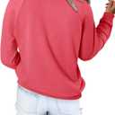 StunShow Women Sweatshirts Long Sleeve Shirts V Neck Casual Cute Loose Fit Lightweight Pullover Tops (L)