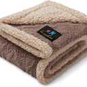 Luciphia Waterproof Pet Blanket, Liquid Pee Proof Dog Blankets for Sofa Bed Couch, Reversible Sherpa Fleece Furniture Protector Cover for Small Medium Large Dogs Cats,Khaki Medium57" x 40"