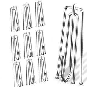 20 Pcs Stainless Steel Curtain Pleat Hook, Dveda Drapery Hooks Traverse Pleater, Curtain Pleater Tape Hooks, 4 Prongs Pinch Pleat Clips Hooks for Window Door Bathroom Curtain