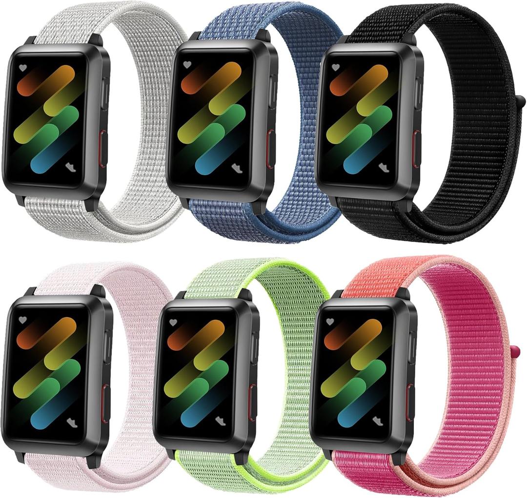 Nylon Sport Loop Band Compatible with Apple Watch Bands 49mm 46mm 38mm 40mm 41mm 42mm 44mm 45mm, Women Men Braided Elastic Replacement Band for iWatch Ultra 2 1 Series 10 9 8 7 6 5 4 3 2 1 SE (6 Pack B - Black/Cape Blue/Summit White/Pomegranate/Flash Light/Pearl Pink)