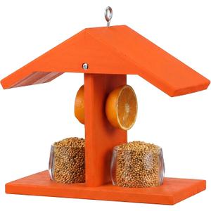 Geelin 1 Set Oriole Feeders for Outdoors Hanging Jelly Oriole Bird Feeder for Wild Birds and Outdoor Decor Dual-Sided Feeding 2 Removable Glass Dishes Fruit Spikes