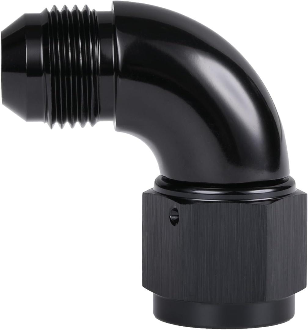 90 Degree 10AN Male to 10AN Female Swivel Full Flow Fitting Adapter Coupler