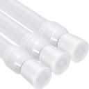 3 Pack Spring Tension Curtain Rods White Ajustable 41-71inchs, 0.6inch Diameter, Extension Spring Closet Rods for Bathroom, Windows, Wardrobe, Shoe Cabinet, Kitchen Cupboard (WHITE)